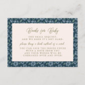 ネイビーフロスト開花フローラベビーシャワーブズベビー エンクロージャーカード (正面)