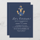 ネイビーフローラいかり夏 招待状 (正面/裏面)