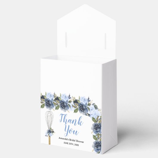 ネイビーフローラすぐにウィスクされる遠くにブライダルシャワー フェイバーボックス (オープン)