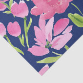 ネイビーフローラの水色 薄葉紙 (詳細)