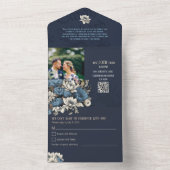 ネイビーフローラオールインワン招待状 オールインワン招待状 (内側)