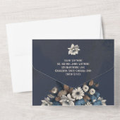 ネイビーフローラオールインワン招待状 オールインワン招待状 (裏面)