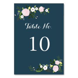 ネイビーフローラガーデンテーブル番号カード テーブルナンバー
