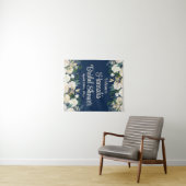 ネイビーフローラグリーンバラへようこそブライダルシャワー タペストリー (インサイチュ(横))