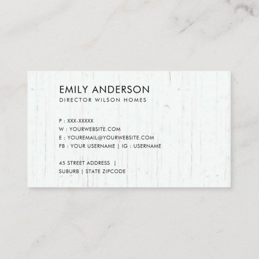 ネイビーフローラバ素朴ードハウスサンキュー不動産仲介業者 名刺 (裏面)