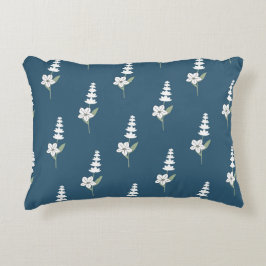 ネイビーフローラボヘミアン植物模様 アクセントクッション