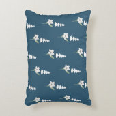 ネイビーフローラボヘミアン植物模様 アクセントクッション (正面(垂直))