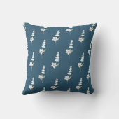 ネイビーフローラボヘミアン植物模様 クッション (裏面)