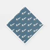 ネイビーフローラボヘミアン植物模様 スタンダードランチョンナプキン (角)