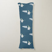 ネイビーフローラボヘミアン植物模様 ボディピロー (正面縦)