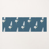 ネイビーフローラボヘミアン植物模様 ヨガマット (裏面(横))