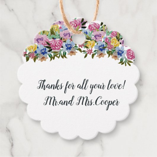 ネイビーフローラボヘミアン結婚シック フェイバータグ (正面)