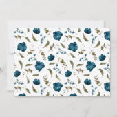 ネイビーフローラボーイベビー写真誕生発表 案内状 (裏面)