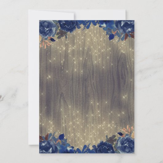 ネイビーフローラメイソン素朴ジャー卒業党 招待状 (裏面)