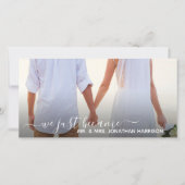 ネイビーフローラランタンフォトたった今結婚しましたサイト 案内状 (正面)