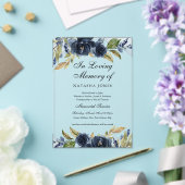 ネイビーフローラリーフ澄んアクリル記念事業 アクリル招待状 (インサイチュ (ウェディング))