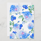 ネイビーフローラヴィンテージエレガント庭園の結婚式 招待状 (裏面)
