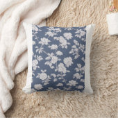 ネイビーフローラ枕 クッション (ブランケット)