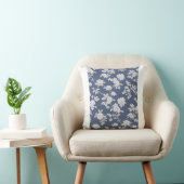 ネイビーフローラ枕 クッション (椅子)