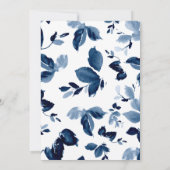 ネイビーフローラ水彩リース結婚式招待状 招待状 (裏面)