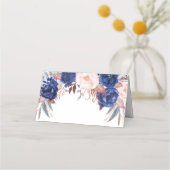 ネイビーフローラ水結婚色 プレイスカード (裏面)