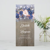 ネイビーフローラ素朴結婚式 プログラム (スタンド正面)