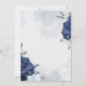 ネイビーフローラ結婚式招待状 招待状 (裏面)