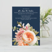 ネイビーフローラ葬儀記念アナウンス011124B 招待状 (スタンド正面)