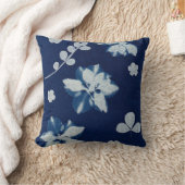 ネイビーフローラ装飾用クッション クッション (ブランケット)