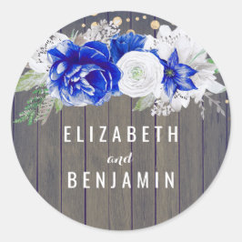 ネイビーフローラ 素朴 ラウンドシール