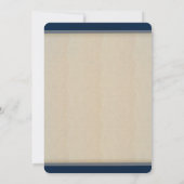 ネイビーブはっきりしたルーアンドタンバー(ユダヤ教の)バル・ミツバー招待 招待状 (裏面)