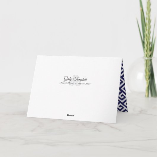 ネイビーブエレガントルーギリシャ鍵 ノートカード (裏面)