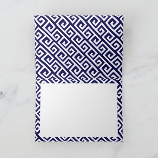 ネイビーブエレガントルーギリシャ鍵 ノートカード (内部)