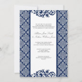 ネイビーブエレガントルーダマスク結婚式招待状 招待状 (正面)