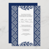 ネイビーブエレガントルーダマスク結婚式招待状 招待状 (正面/裏面)