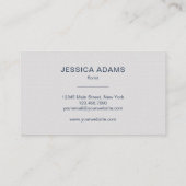 ネイビーブエレガントルーダリアフローラフロリスト 名刺 (裏面)