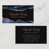 ネイビーブエレガントルーバラ金ゴールドアゲートジオード 名刺 (正面/裏面)