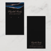 ネイビーブエレガントルーバラ金ゴールドイヤリングジュエリーブラック 名刺 (正面/裏面)