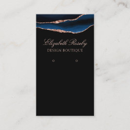 ネイビーブエレガントルーバラ金ゴールドイヤリングジュエリーブラック 名刺