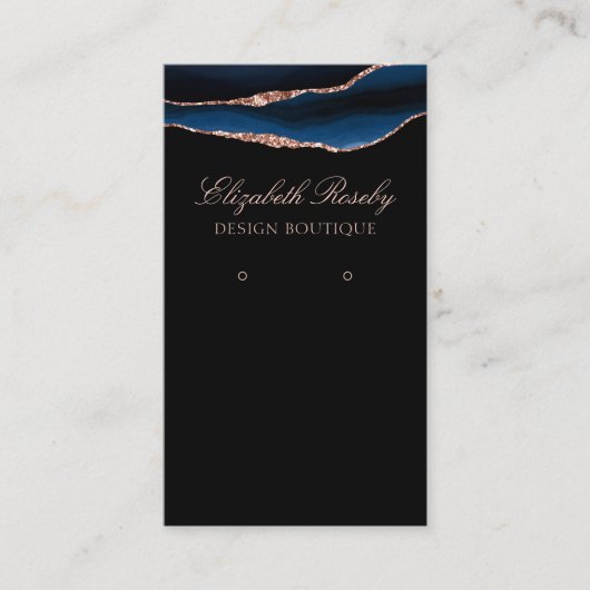 ネイビーブエレガントルーバラ金ゴールドイヤリングジュエリーブラック 名刺 (正面)