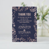 ネイビーブエレガントルーバラ金ゴールドフローラサンキューカード サンキューカード (スタンド正面)