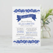 ネイビーブモダンルーアンブレラブライダルシャワー 招待状 (スタンド正面)