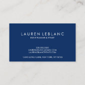 ネイビーブモダンルーティール（緑がかった色）抽象芸術 名刺 (裏面)