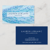 ネイビーブモダンルーティール（緑がかった色）抽象芸術 名刺 (正面/裏面)