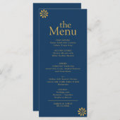 ネイビーブモダンルー金ゴールドフレームディナーメニュー メニュー (正面/裏面)
