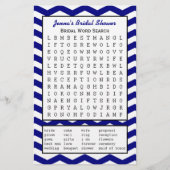 ネイビーブライダルパーティシャワーワード検索ゲーム (正面)