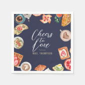 ネイビーブライダルブランチワッフルパンケーキ スタンダードカクテルナプキン (正面)