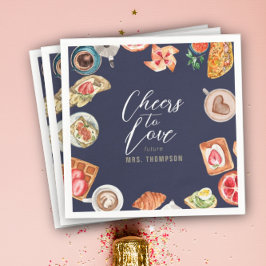 ネイビーブライダルブランチワッフルパンケーキ スタンダードカクテルナプキン