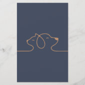 ネイビーブラウンかわいい犬の猫のロゴレポートの搭乗 (裏面)