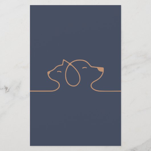 ネイビーブラウンかわいい犬の猫のロゴレポートの搭乗 (裏面)